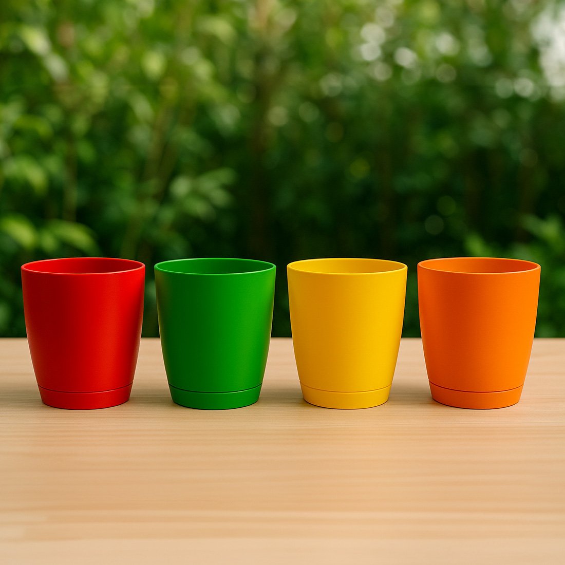 Tomatinhos crescendo no vaso sustentável